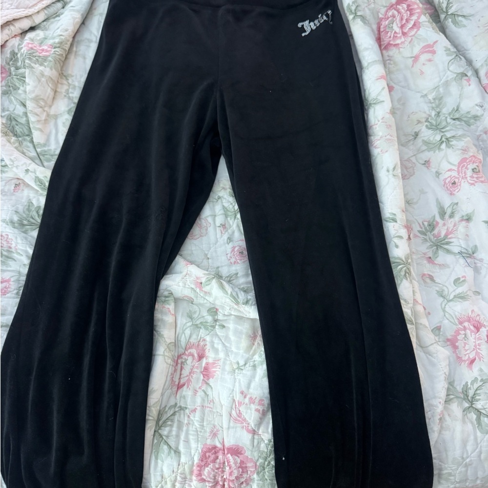 Juicy Couture Black Velour Leggings with Logo